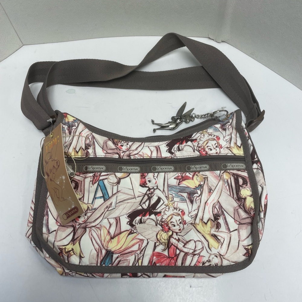 LeSportsac Disney Tinker Bell Hobo Shoulder Messenger Bag w/ Crossbody Strap NEW